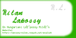 milan lapossy business card